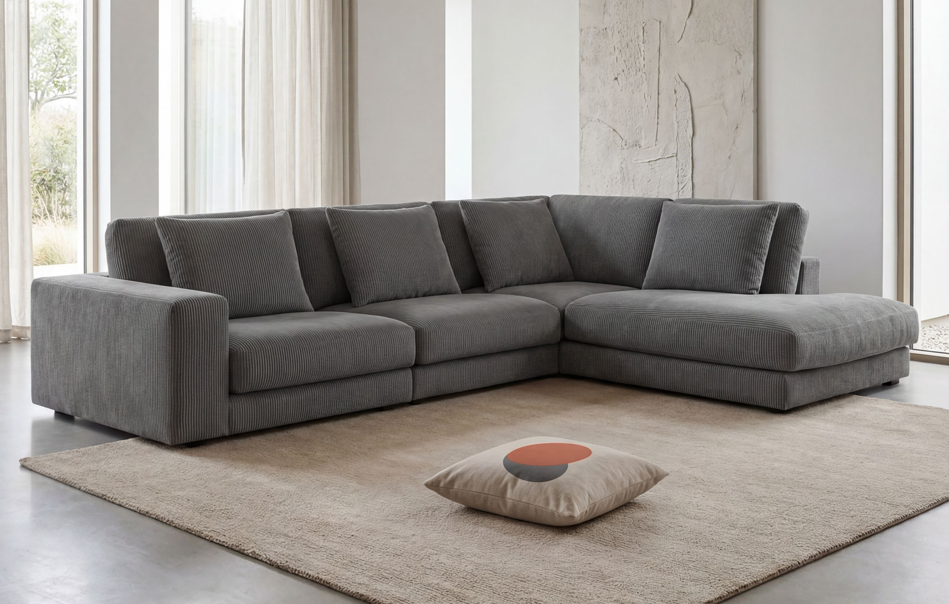 KAYALA OE LOUNGE (II gr.) minkštas kampas (Lincoln Grey-90) D